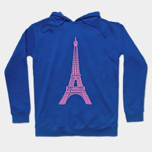 Pink Eiffel Tower Paris Illustration Hoodie